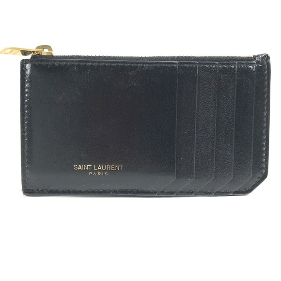 Saint Laurent Paris 631992 Wallet Compact Wallet logo coin purse Black - Picture 1 of 10